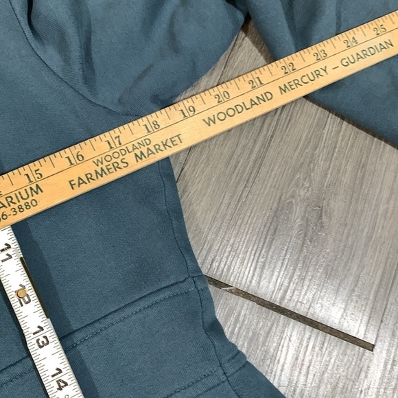 Prana Teal Blu/Green 100% cotton French Terry Long Sleeve Jacket size S - Picture 11 of 11